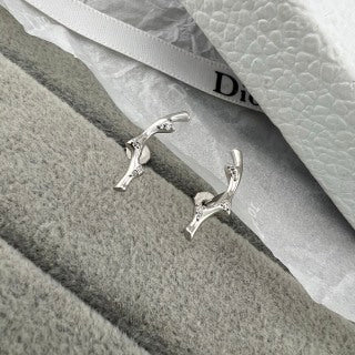 Dior CD Ribbon Knot Stud Earrings