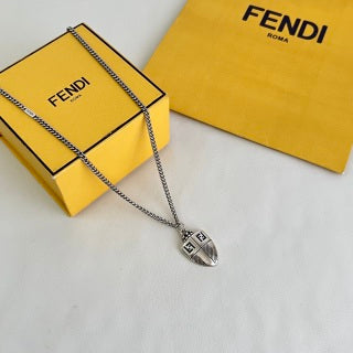 Fendi Varello FF Shield Pendant Necklace