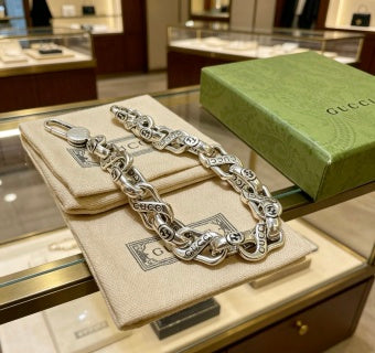 Gucci Interlocking G Geometric Link Chain Bracelet