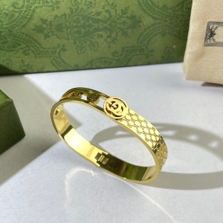 Gucci GG Monogram Crystal Cuff Bracelet