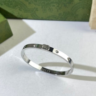 Gucci GG Minimal Crystal Rivet Cuff Bracelet