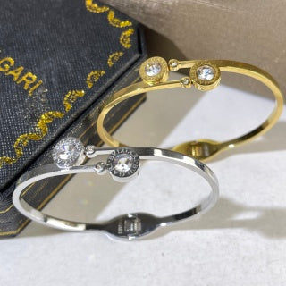 Bvlgari Double Circle Crystal Cuff Bracelet – Elegant Luxury Jewelry