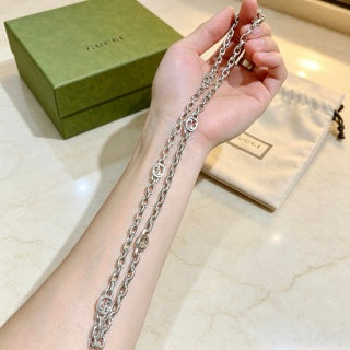 Gucci Interlocking Link Silver Chain Necklace