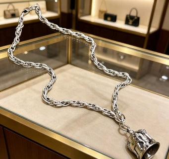 Gucci Horsebit Bell Charm Long Chain Necklace