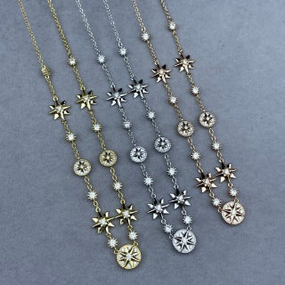 Dior Celestine Star Compass Charm Layered Necklace