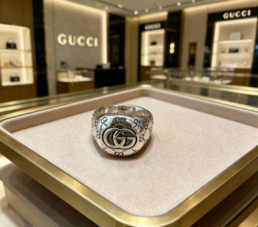 Gucci GG Engraved Vintage Dome Ring
