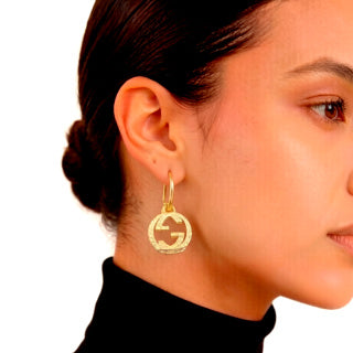 Gucci Interlocking G Circular Drop Hoop Earrings